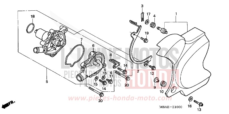 WASSERPUMPE von Shadow Aero LIGHT CUPPER METALLIC-S (YR118K) von 2000